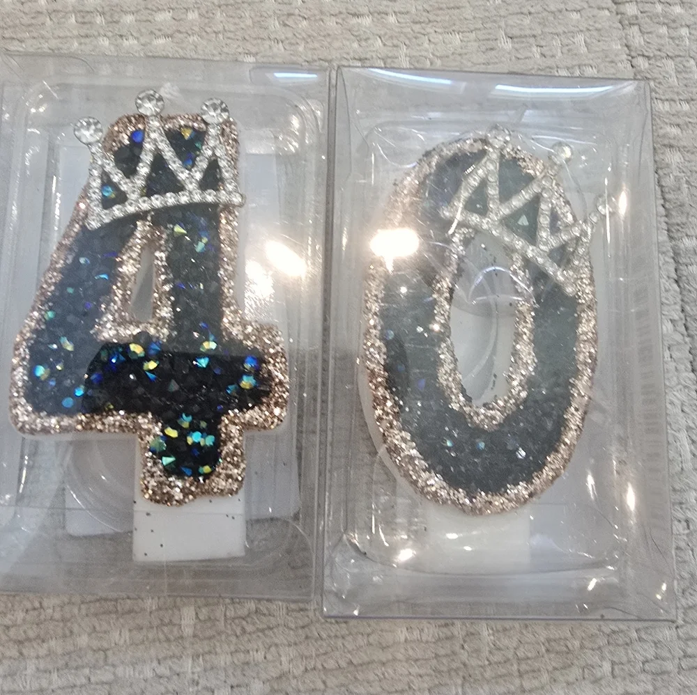 Glittery 40th Birthday Cake Toppers